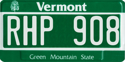 VT license plate RHP908
