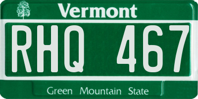 VT license plate RHQ467