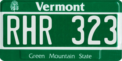 VT license plate RHR323