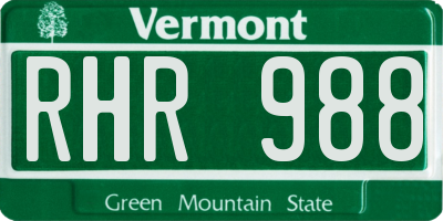 VT license plate RHR988