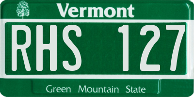 VT license plate RHS127