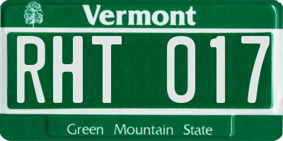 VT license plate RHT017