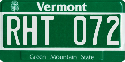VT license plate RHT072