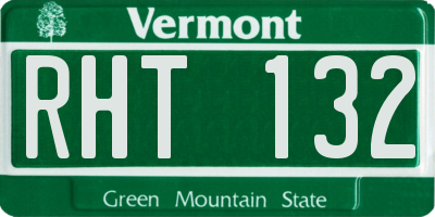 VT license plate RHT132