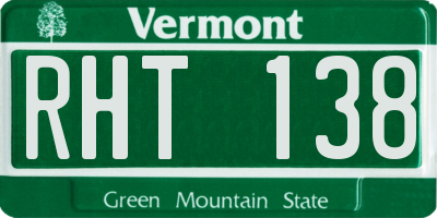 VT license plate RHT138