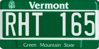 VT license plate RHT165