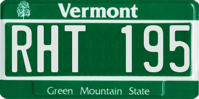 VT license plate RHT195