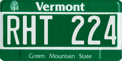 VT license plate RHT224