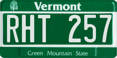 VT license plate RHT257