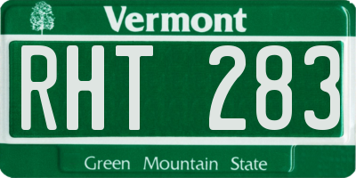 VT license plate RHT283