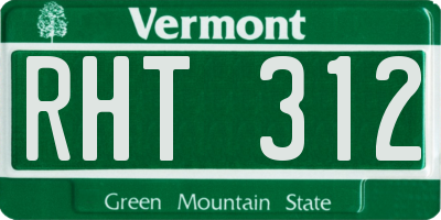 VT license plate RHT312
