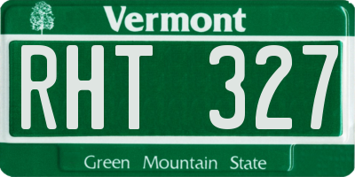 VT license plate RHT327
