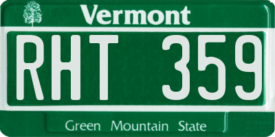 VT license plate RHT359