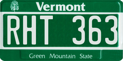 VT license plate RHT363