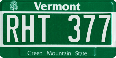 VT license plate RHT377