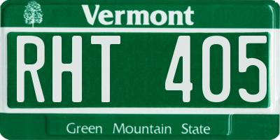 VT license plate RHT405
