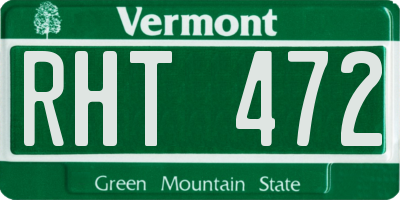 VT license plate RHT472