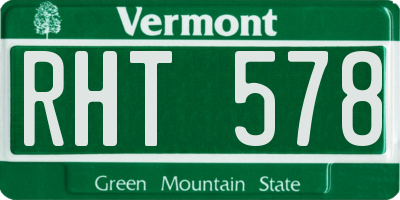 VT license plate RHT578