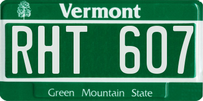 VT license plate RHT607