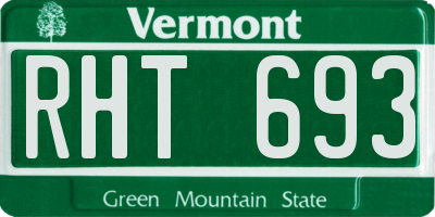 VT license plate RHT693