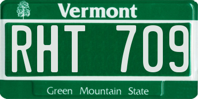 VT license plate RHT709