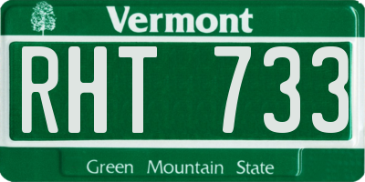 VT license plate RHT733