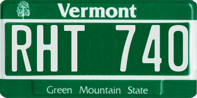 VT license plate RHT740