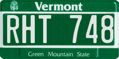 VT license plate RHT748