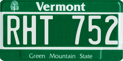 VT license plate RHT752