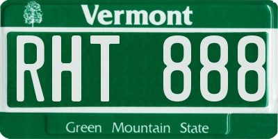 VT license plate RHT888