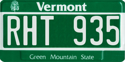 VT license plate RHT935