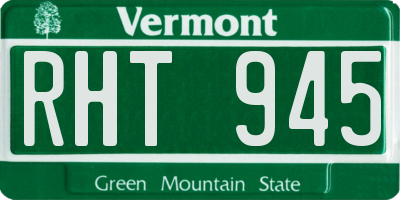 VT license plate RHT945