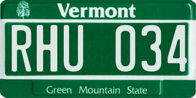 VT license plate RHU034