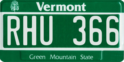 VT license plate RHU366