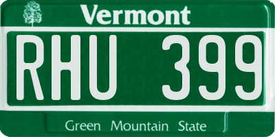 VT license plate RHU399