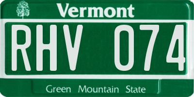 VT license plate RHV074