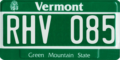 VT license plate RHV085