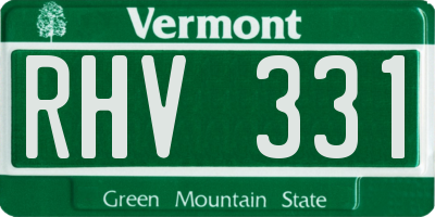 VT license plate RHV331