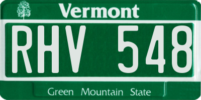 VT license plate RHV548
