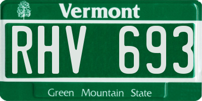 VT license plate RHV693