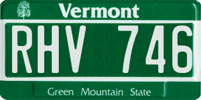 VT license plate RHV746