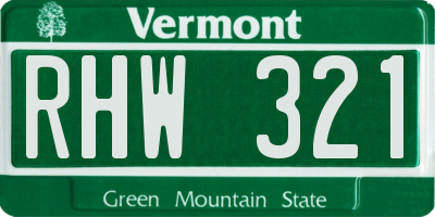 VT license plate RHW321
