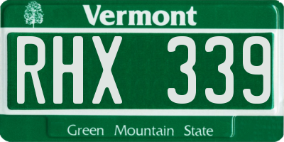 VT license plate RHX339