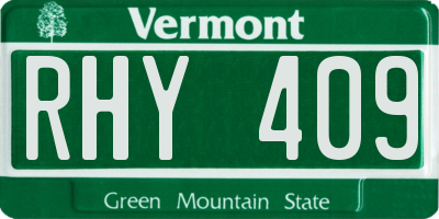 VT license plate RHY409