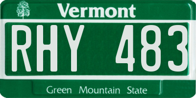 VT license plate RHY483