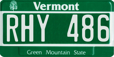 VT license plate RHY486