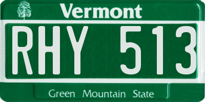 VT license plate RHY513