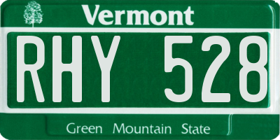VT license plate RHY528