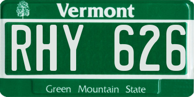 VT license plate RHY626