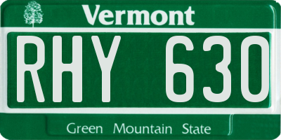VT license plate RHY630